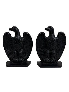 Authentic EUC Vintage Cast Iron American Eagle Bookends by Robert Emig Marked EM